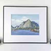 Lofoten Islands Norway Original Painting - Illustration by Jonathan Chapman