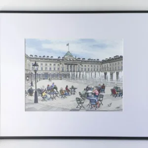 Somerset House in Summer Original Painting - Illustration by Jonathan Chapman