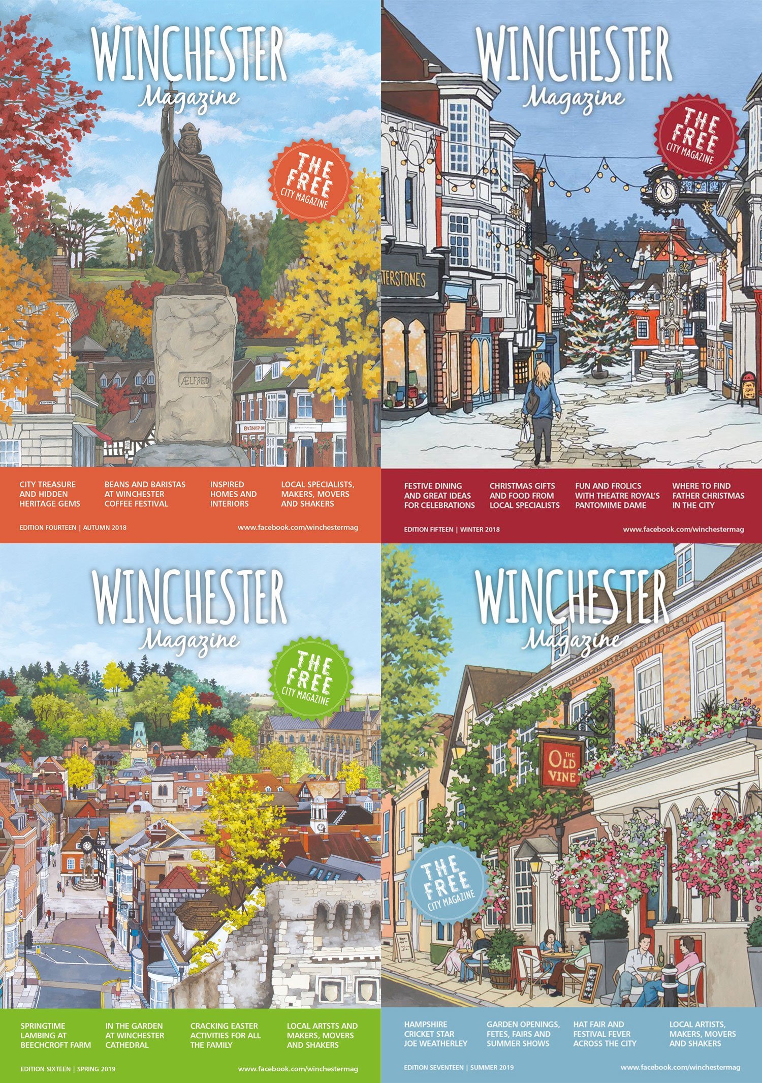 Year of Covers - Winchester Magazine - Seasonal illustrations by Jonathan Chapman