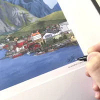 Lofoten Norway Limited Edition Print - Illustration by Jonathan Chapman