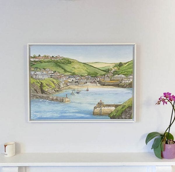 Big Port Isaac Painting - Illustration by Jonathan Chapman