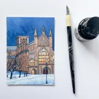 Winchester by Cathedral Light Postcard Design by Jonathan Chapman