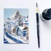 Matterhorn (in Blue) Postcard Design by Jonathan Chapman