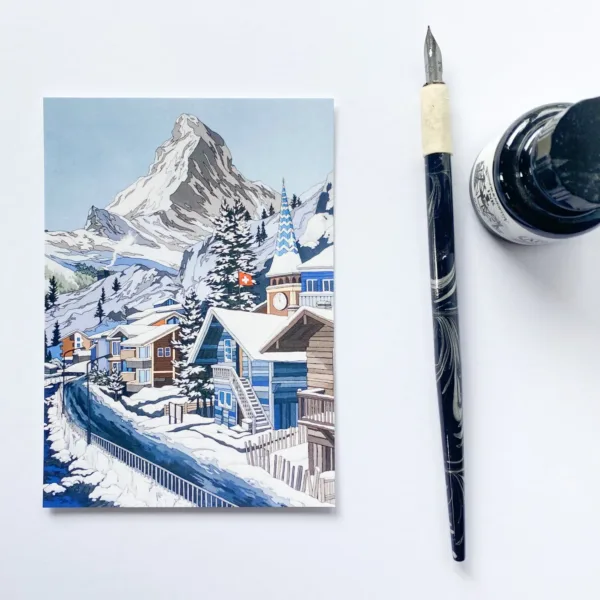 Matterhorn (in Blue) Postcard Design by Jonathan Chapman