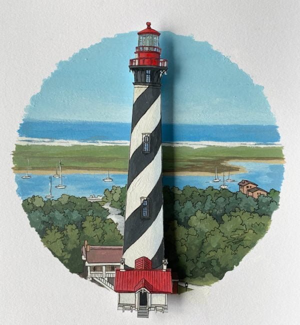 St Augustine Lighthouse - Illustration by Jonathan Chapman