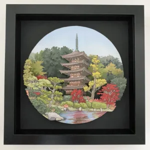 Rurikoji Temple Yamaguchi City - Illustration by Jonathan Chapman