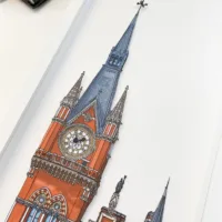 St Pancras Clock Tower - Illustration by Jonathan Chapman