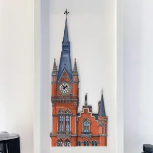 St Pancras Clock Tower - Illustration by Jonathan Chapman