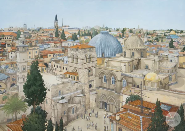 Church of the Holy Sepulchre Jerusalem - Illustration by Jonathan Chapman