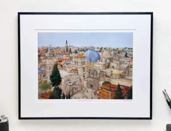 Church of the Holy Sepulchre Jerusalem Limited Edition Print - Illustration by Jonathan Chapman