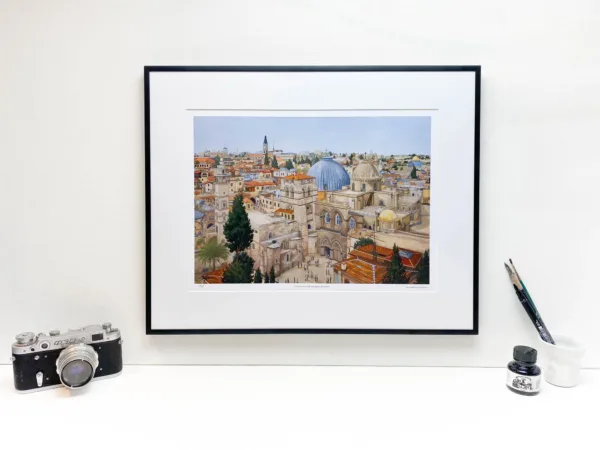 Church of the Holy Sepulchre Jerusalem Limited Edition Print - Illustration by Jonathan Chapman