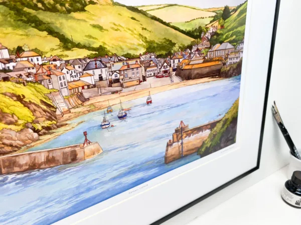 Port Isaac Cornwall Limited Edition Print - Illustration by Jonathan Chapman