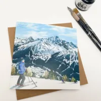 Ski Season Greeting Card - Illustration by Jonathan Chapman