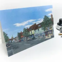 Broad Street Alresford Greeting Card - Illustration by Jonathan Chapman