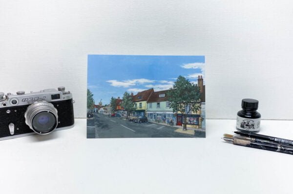 Broad Street Alresford Greeting Card - Illustration by Jonathan Chapman