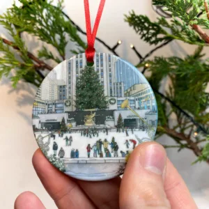 New York Christmas Tree Ornament - Illustration by Jonathan Chapman