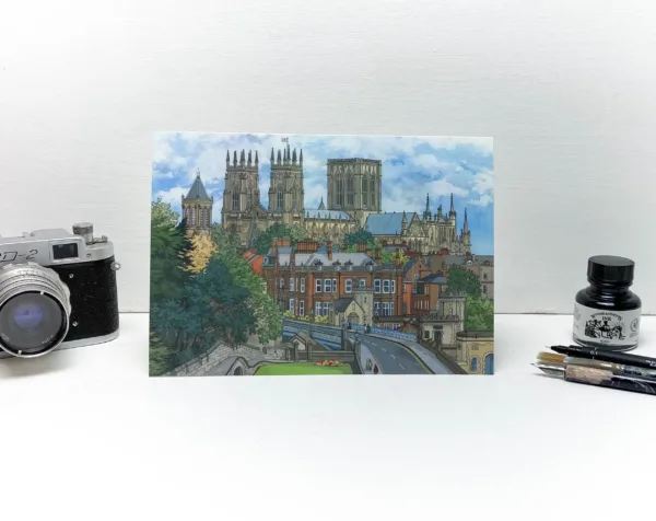 York Minster Greeting Card - Illustration by Jonathan Chapman