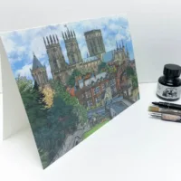 York Minster Greeting Card - Illustration by Jonathan Chapman