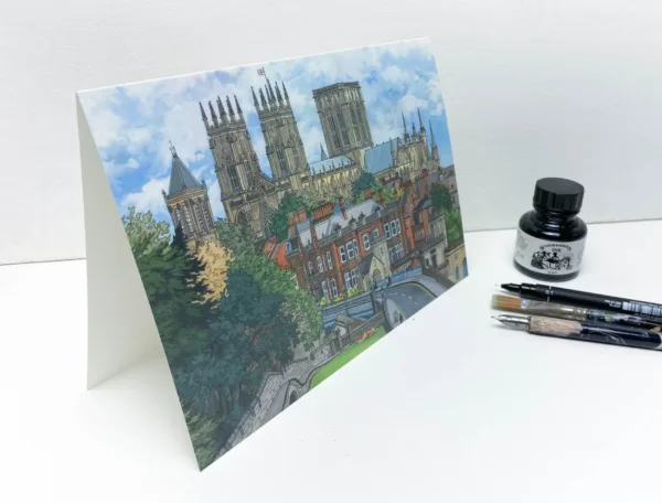 York Minster Greeting Card - Illustration by Jonathan Chapman