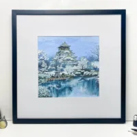 Osaka Castle in Winter - Illustration by Jonathan Chapman