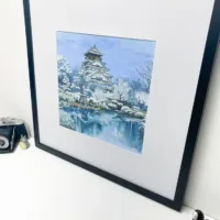 Osaka Castle in Winter - Illustration by Jonathan Chapman