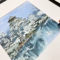 Osaka Castle in Winter - Illustration by Jonathan Chapman