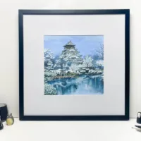 Osaka Castle in Winter - Illustration by Jonathan Chapman