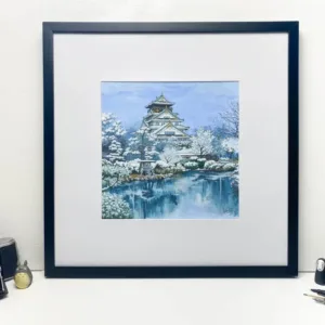 Osaka Castle in Winter - Illustration by Jonathan Chapman