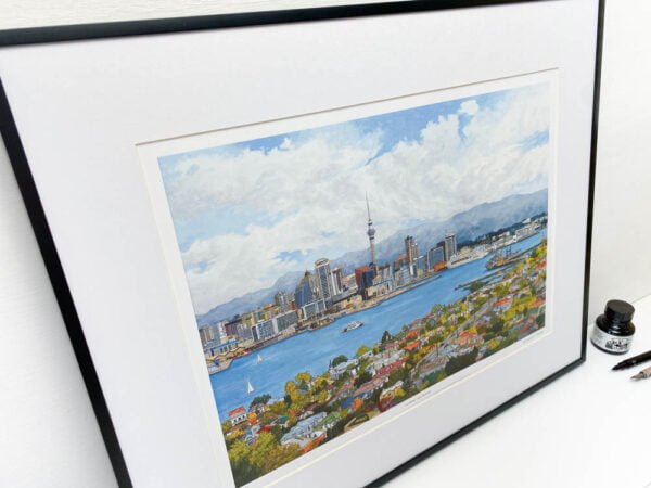 Auckland New Zealand Limited Edition Print - Illustration by Jonathan Chapman