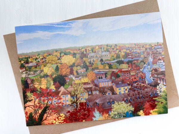 City of Winchester Greeting Card - Illustration by Jonathan Chapman