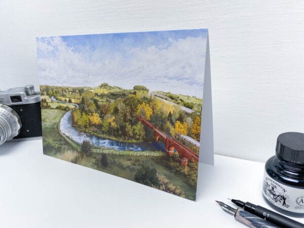 St Catherines Hill From Hockley Viaduct Greeting Card - Illustration by Jonathan Chapman