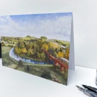 St Catherines Hill From Hockley Viaduct Greeting Card - Illustration by Jonathan Chapman