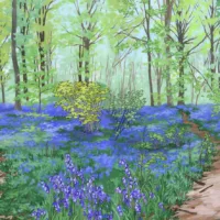 Bluebell Woods Coffee Mug - Illustration by Jonathan