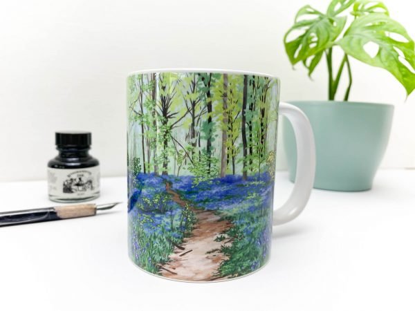 Bluebell Woods Coffee Mug - Illustration by Jonathan