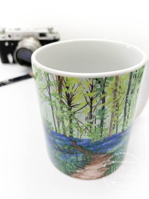 Bluebell Woods Coffee Mug - Illustration by Jonathan