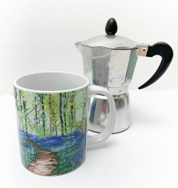 Bluebell Woods Coffee Mug - Illustration by Jonathan