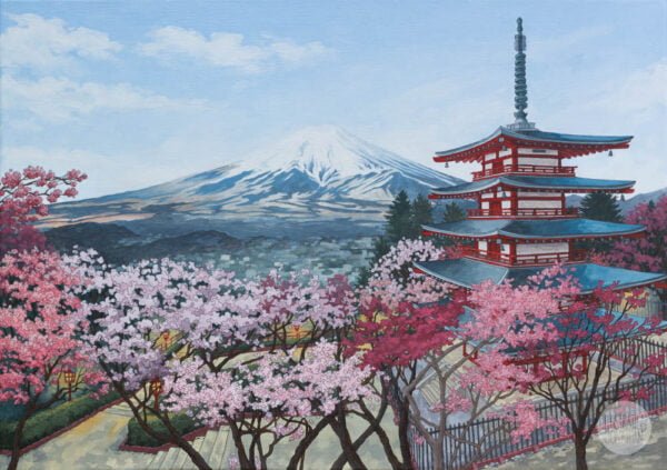 Chureito Pagoda Japan - Illustration by Jonathan Chapman