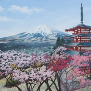 Chureito Pagoda Japan - Illustration by Jonathan Chapman