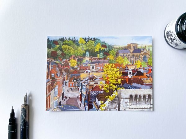 Winchester From the Westgate Postcard - Illustration by Jonathan