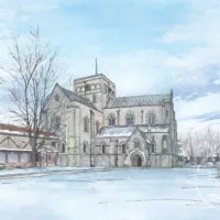 Hospital of St Cross in Winter Greeting Card