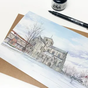 Hospital of St Cross in Winter Greeting Card