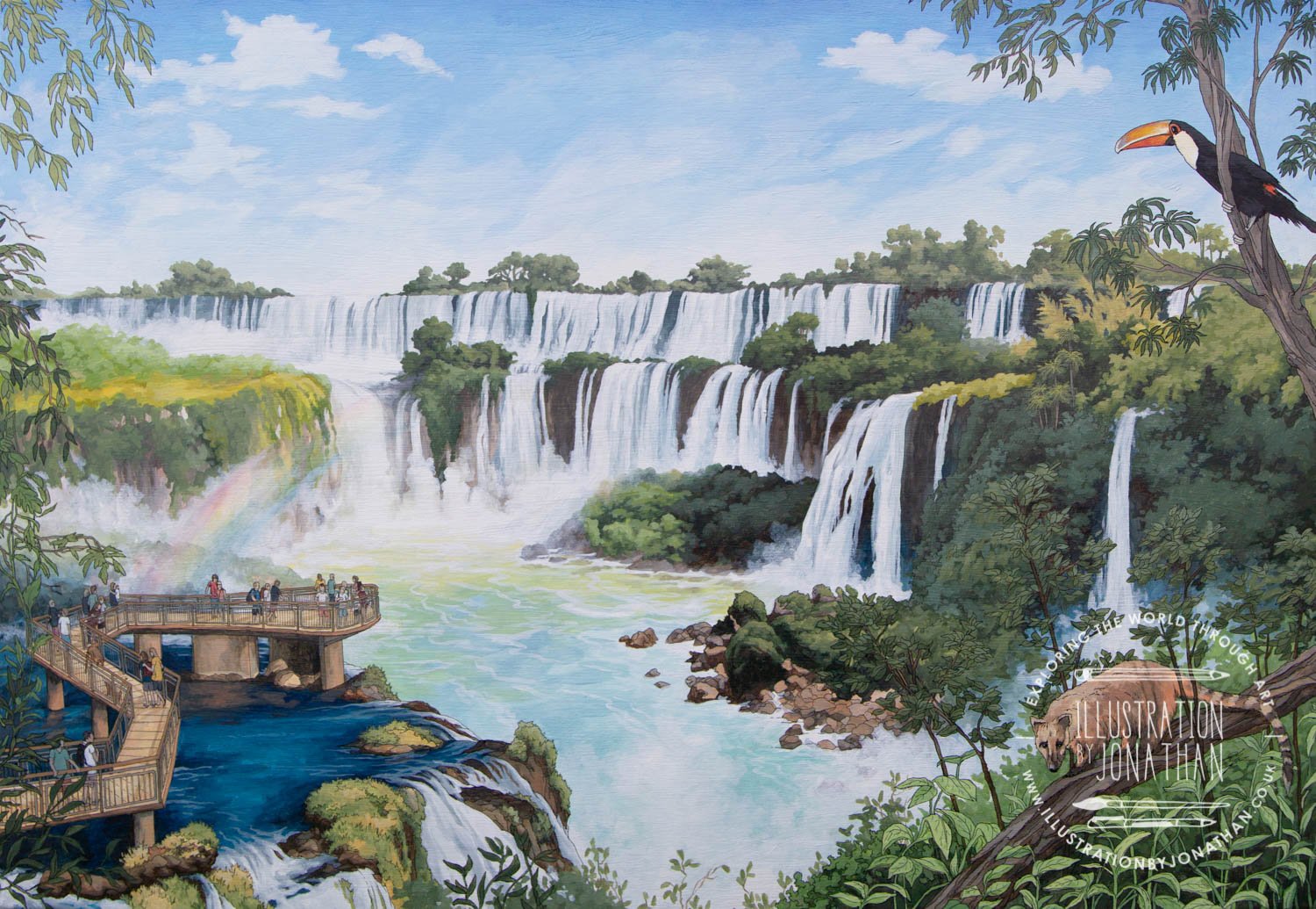 Iguazu Falls Commission - Illustration by Jonathan Chapman