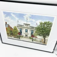 Islington Town Hall (with flags flying) - Illustration by Jonathan Chapman