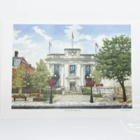 Islington Town Hall (with flags flying) - Illustration by Jonathan Chapman