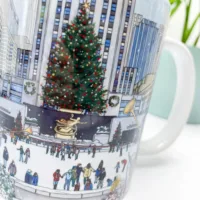 Rockefeller Christmas Tree Coffee Mug - Illustration by Jonathan