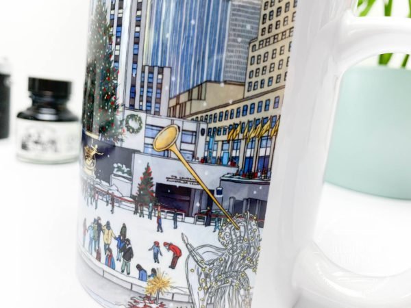 Rockefeller Christmas Tree Coffee Mug - Illustration by Jonathan