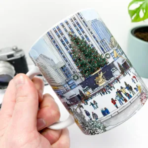 Rockefeller Christmas Tree Coffee Mug - Illustration by Jonathan