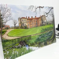 Snowdrops at Mottisfont Abbey Greeting Card - Illustration by Jonathan Chapman