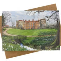 Snowdrops at Mottisfont Abbey Greeting Card - Illustration by Jonathan Chapman