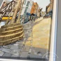 Sun onthe High Street Winchester 2022 - Original Painting by Jonathan Chapman